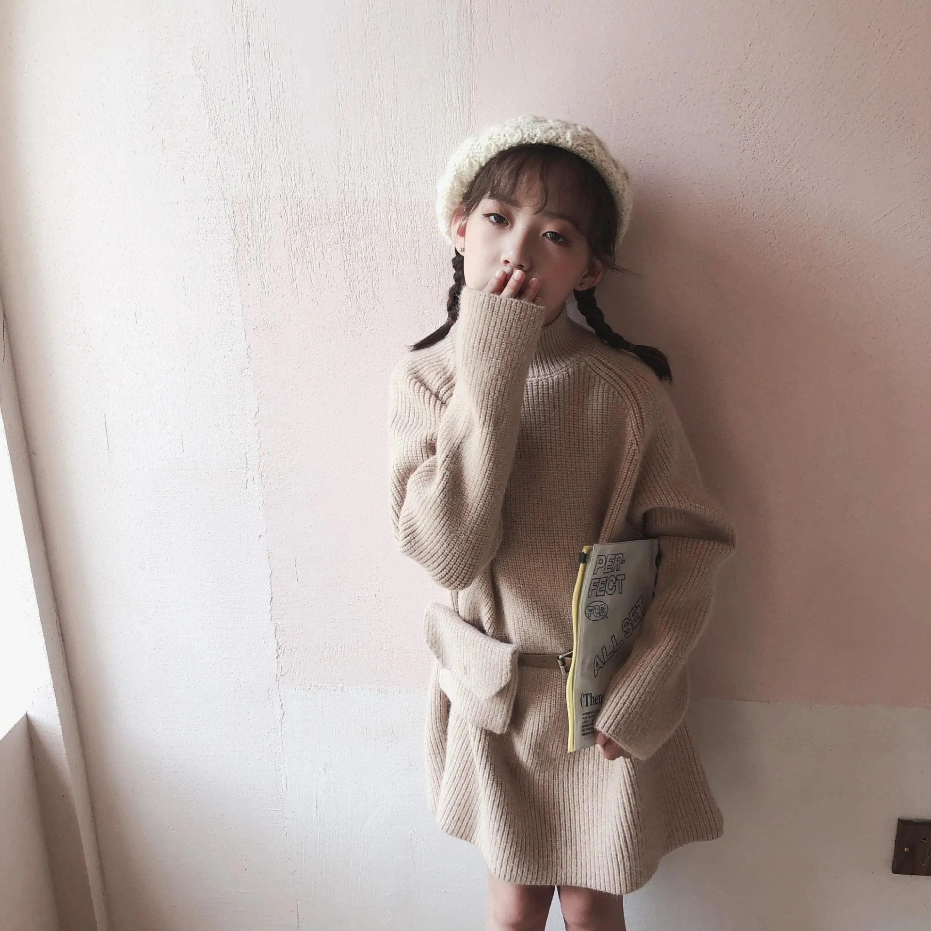 Comfortable Woolen Mid Length Dress - GlamzLife